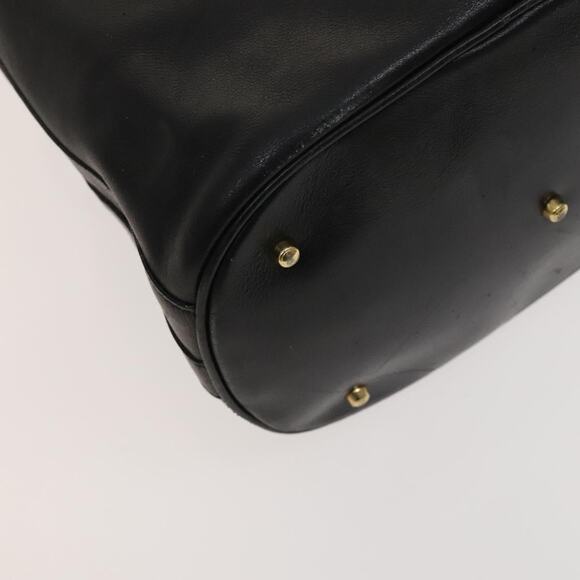 GUCCI Bamboo Hand Bag Leather Black Gold 001 2855 1657 0 - Picture 13 of 16